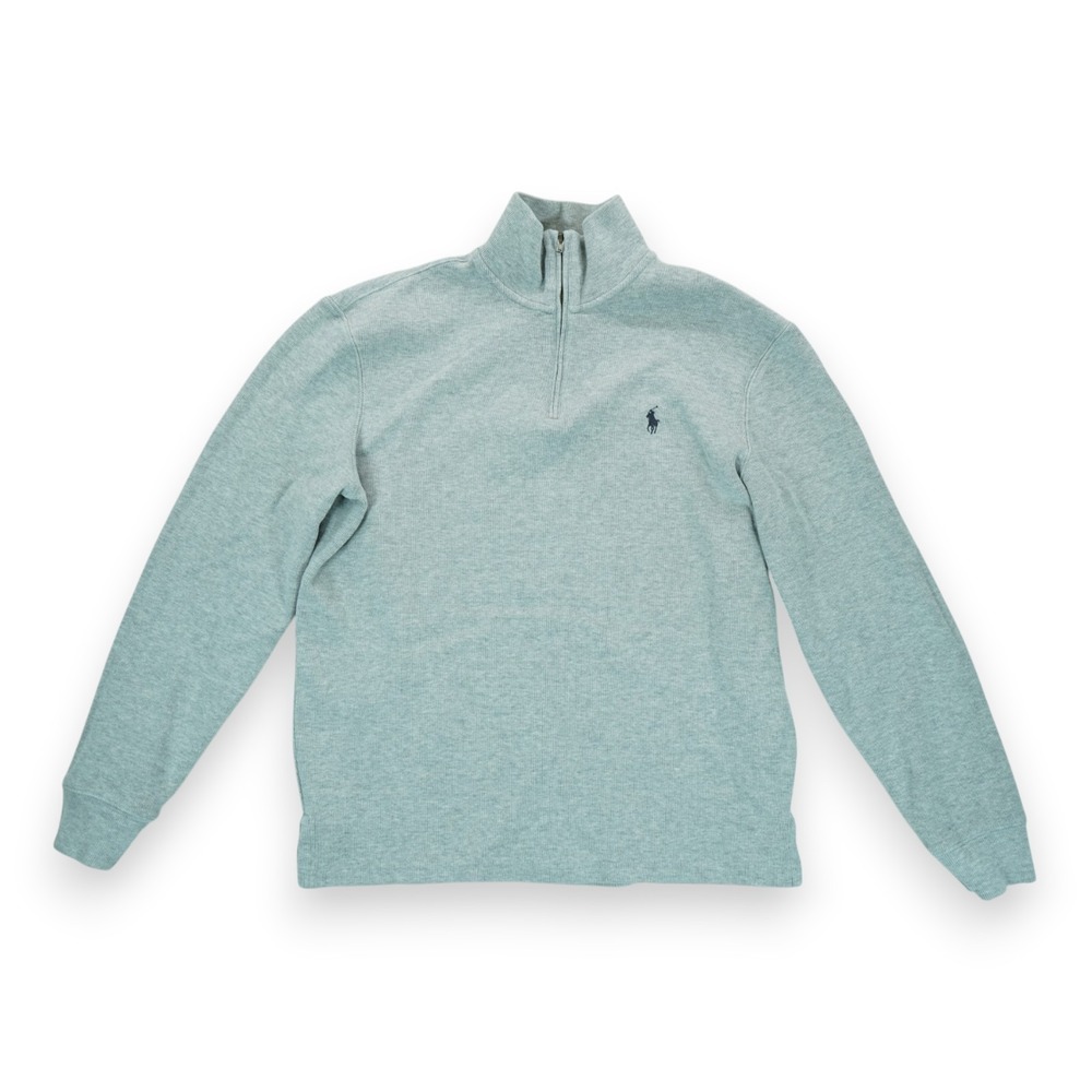 Polo Ralph Lauren Men's 1/4 Zip Pullover Sweater Gray Size Medium ~ Long Sleeve